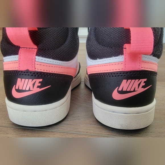 Nike Youth 4.5Y Black White Pink Court Borough Mid 2 High Top Sneakers. - Picture 9 of 17